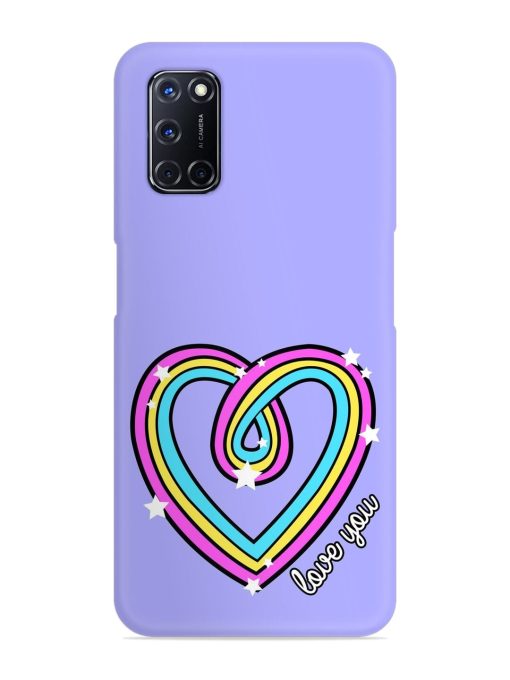 Colorful Rainbow Heart Snap Case for Oppo A52 Zapvi