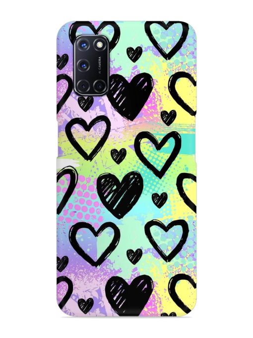 Bright Pattern Hearts Snap Case for Oppo A52 Zapvi