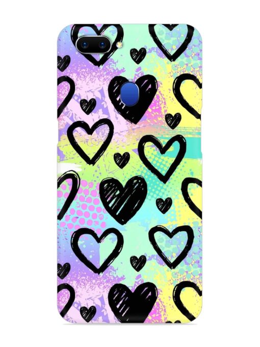 Bright Pattern Hearts Snap Case for Oppo A5 (2018) Zapvi