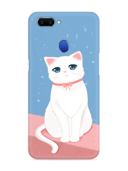 Cute White Cat Snap Case for Oppo A5 (2018) Zapvi