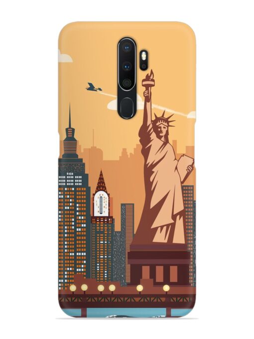 New York Statue Of Liberty Architectural Scenery Snap Case for Oppo A5 (2020) Zapvi