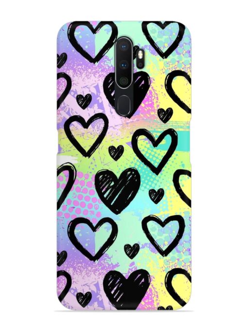 Bright Pattern Hearts Snap Case for Oppo A5 (2020) Zapvi