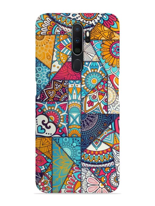 Patchwork Pattern Vintage Snap Case for Oppo A5 (2020) Zapvi