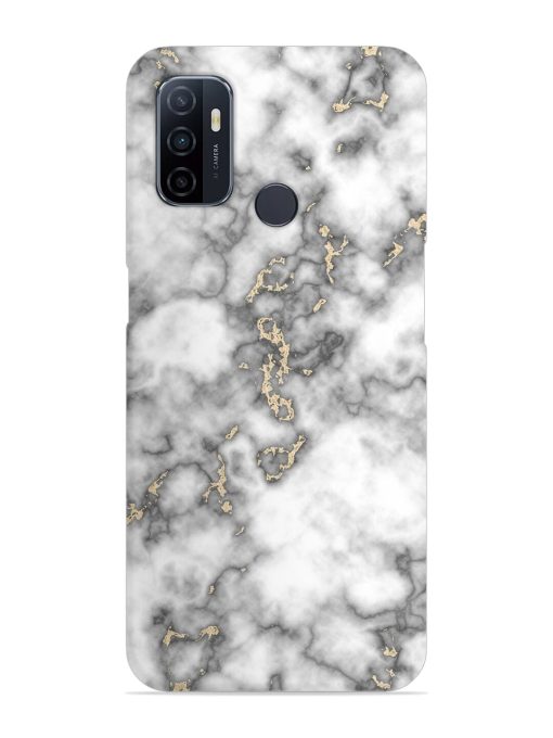 Gray And Gold Marble Snap Case for Oppo A53 Zapvi