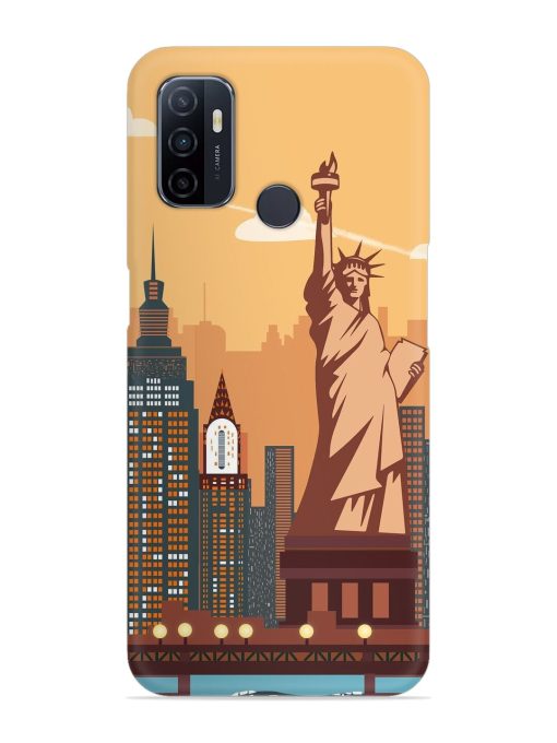 New York Statue Of Liberty Architectural Scenery Snap Case for Oppo A53 Zapvi