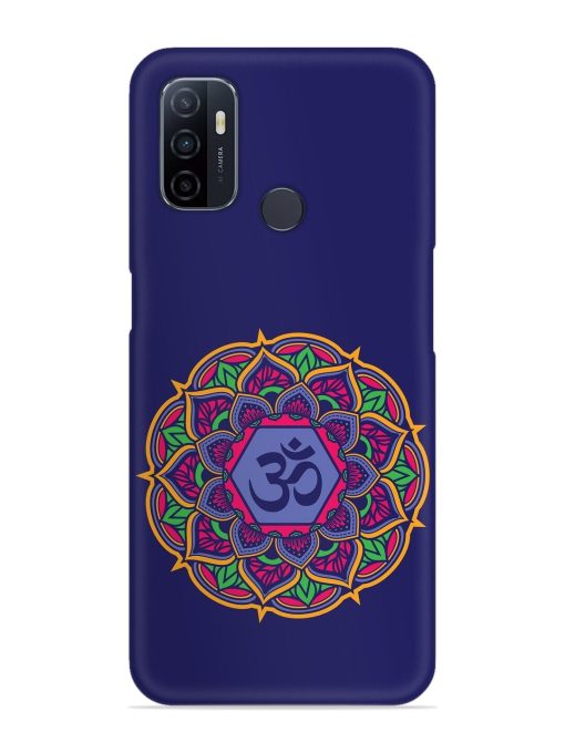 Om Mandala Art Blue Snap Case for Oppo A53 Zapvi