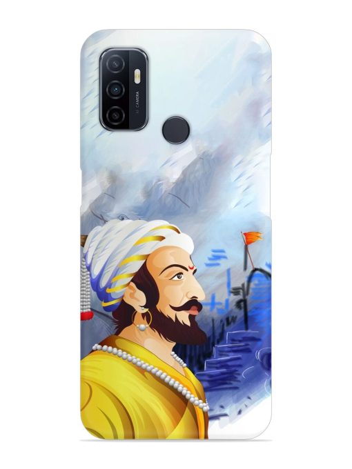 Shivaji Maharaj Color Paint Art Snap Case for Oppo A53 Zapvi