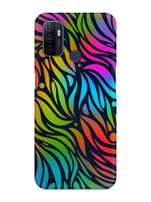 Abstract Leaf Design Snap Case for Oppo A53 Zapvi