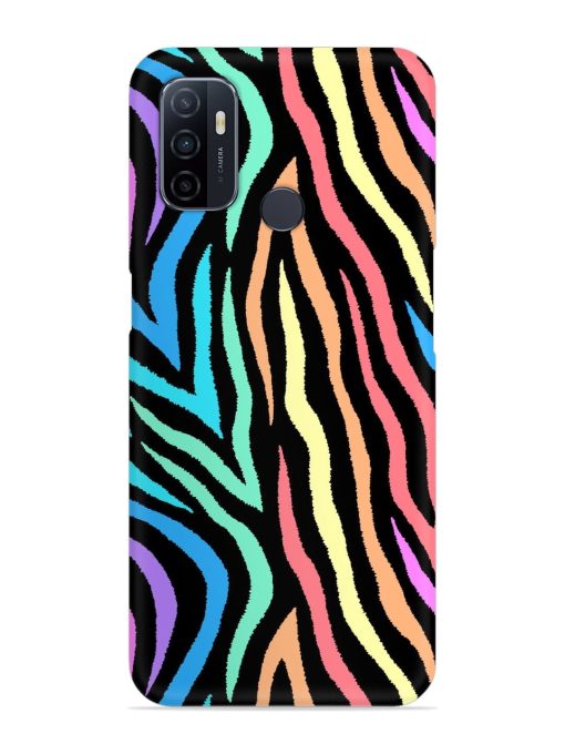 Colorful Abstract Zebra Snap Case for Oppo A53 Zapvi