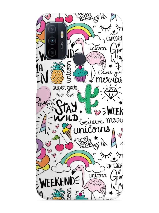 Unicorn Ice Cream Snap Case for Oppo A53 Zapvi