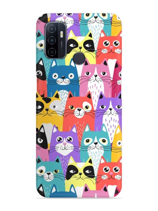 Funny Cartoon Cats Snap Case for Oppo A53