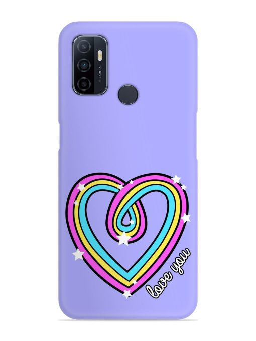 Colorful Rainbow Heart Snap Case for Oppo A53 Zapvi