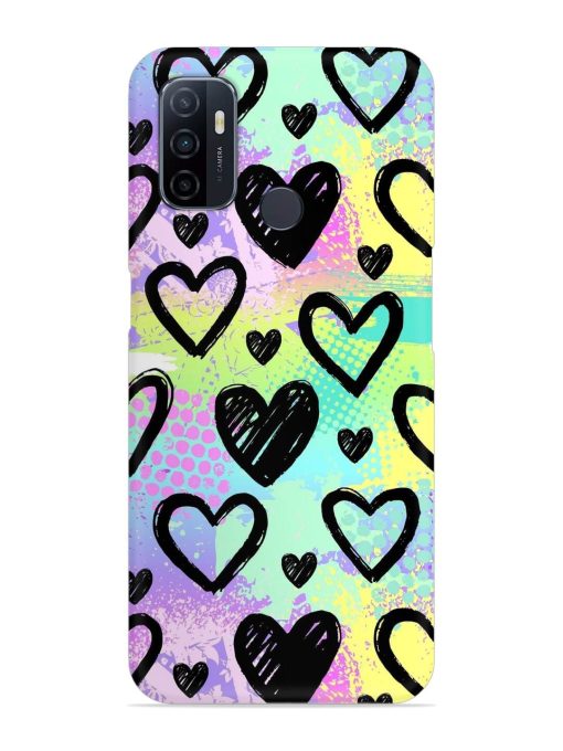 Bright Pattern Hearts Snap Case for Oppo A53