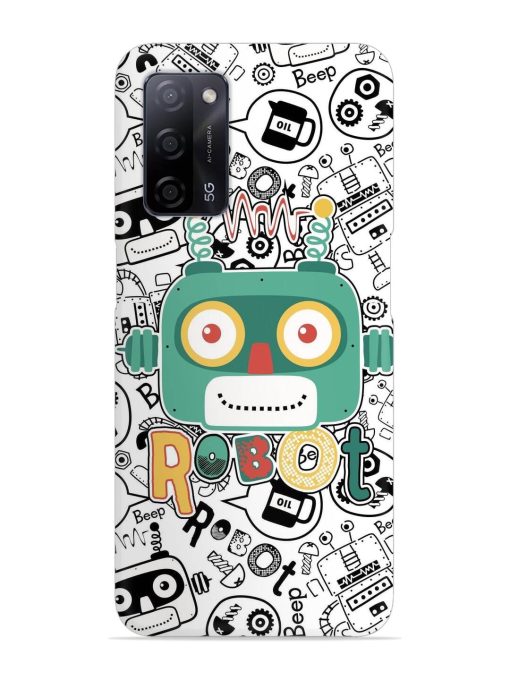 Robot Modern Seamless Pattern Snap Case for Oppo A53S (5G) Zapvi