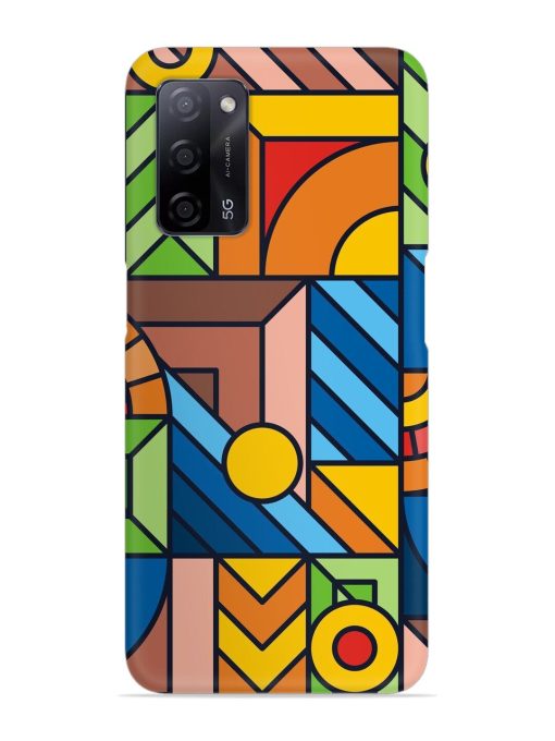 Colorful Geometric Snap Case for Oppo A53S (5G) Zapvi