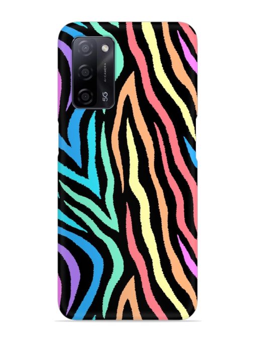 Colorful Abstract Zebra Snap Case for Oppo A53S (5G) Zapvi