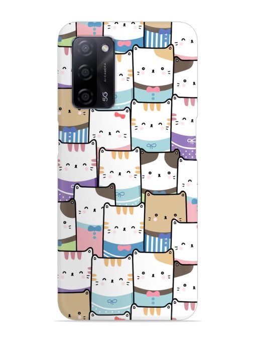 Cute Adorable Cat Snap Case for Oppo A53S (5G) Zapvi