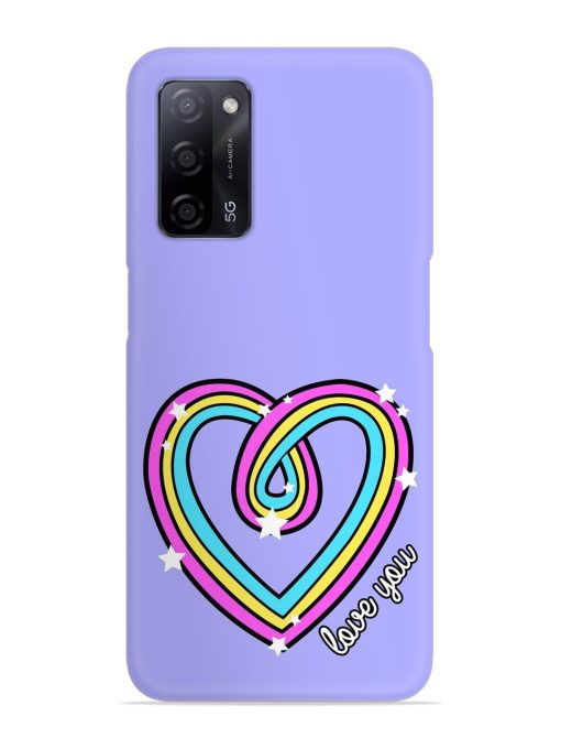 Colorful Rainbow Heart Snap Case for Oppo A53S (5G)