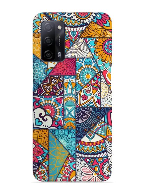 Patchwork Pattern Vintage Snap Case for Oppo A53S (5G)