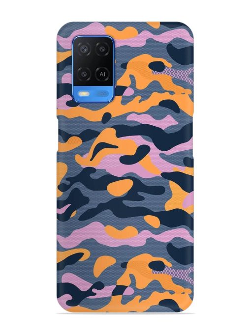 Camouflage Army Military English Orange Art Snap Case for Oppo A54 Zapvi