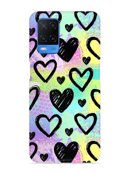 Bright Pattern Hearts Snap Case for Oppo A54