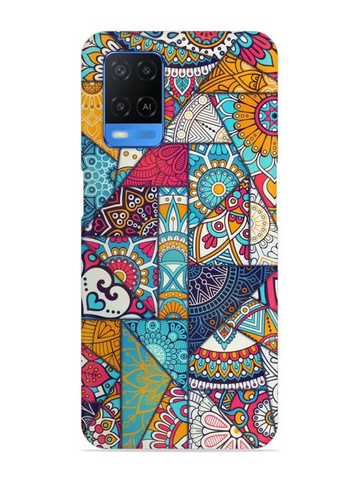 Patchwork Pattern Vintage Snap Case for Oppo A54