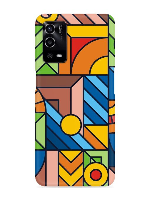 Colorful Geometric Snap Case for Oppo A55 Zapvi