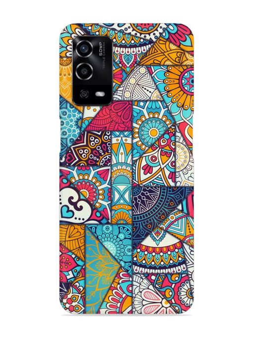 Patchwork Pattern Vintage Snap Case for Oppo A55