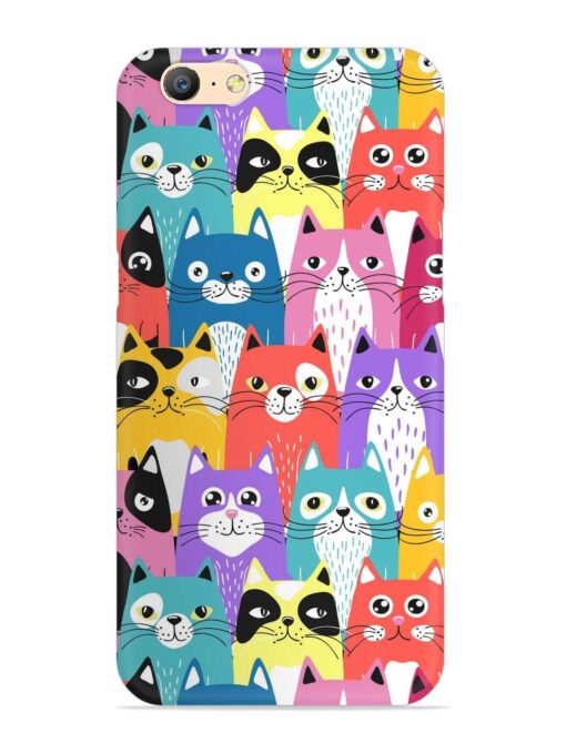 Funny Cartoon Cats Snap Case for Oppo A57 (2016) Zapvi