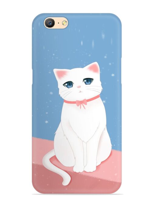 Cute White Cat Snap Case for Oppo A57 (2016)