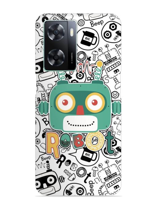 Robot Modern Seamless Pattern Snap Case for Oppo A57 (4G)