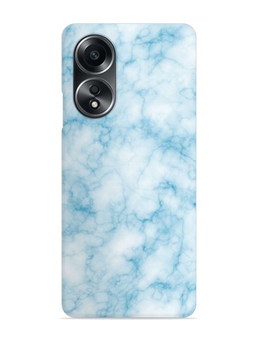 Blue White Natural Marble Snap Case for Oppo A58 Zapvi