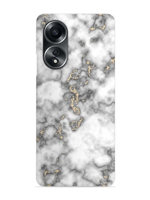 Gray And Gold Marble Snap Case for Oppo A58 Zapvi