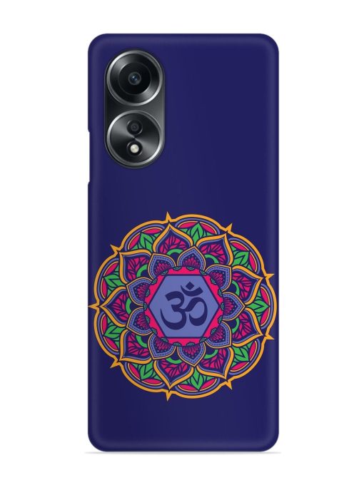 Om Mandala Art Blue Snap Case for Oppo A58 Zapvi