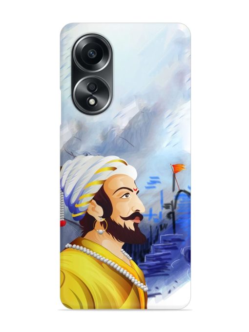 Shivaji Maharaj Color Paint Art Snap Case for Oppo A58