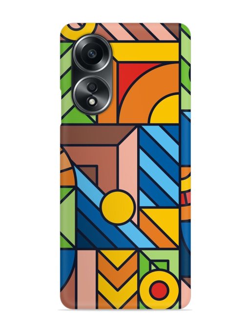 Colorful Geometric Snap Case for Oppo A58 Zapvi