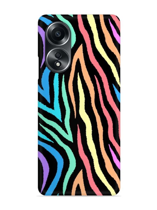 Colorful Abstract Zebra Snap Case for Oppo A58