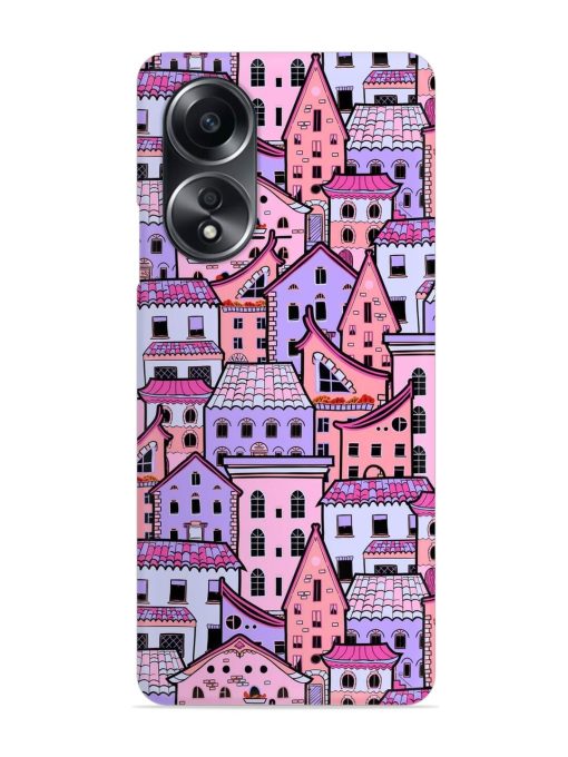 Seamless Pattern Houses Snap Case for Oppo A58 Zapvi