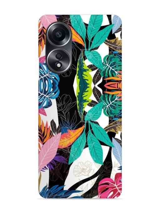 Floral Pattern Bright Snap Case for Oppo A58