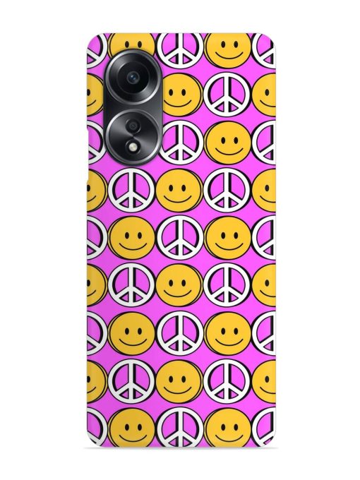 Smiley Face Peace Snap Case for Oppo A58 Zapvi