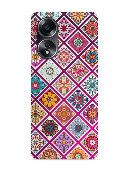 Seamless Tile Pattern Snap Case for Oppo A58 Zapvi