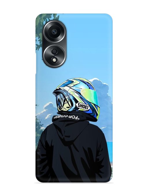 Rider With Helmet Snap Case for Oppo A58 Zapvi