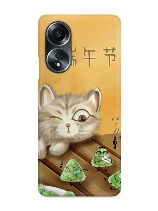 Cat Scorpion Dancing Snap Case for Oppo A58 Zapvi