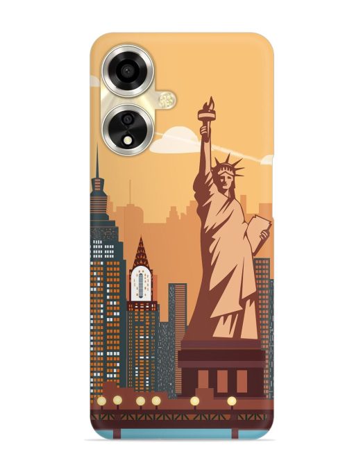 New York Statue Of Liberty Architectural Scenery Snap Case for Oppo A59 (5G) Zapvi