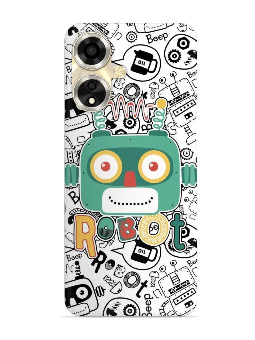 Robot Modern Seamless Pattern Snap Case for Oppo A59 (5G) Zapvi