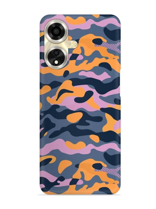 Camouflage Army Military English Orange Art Snap Case for Oppo A59 (5G)