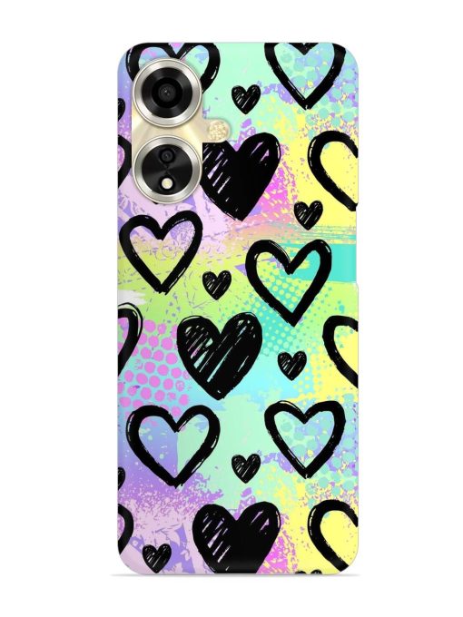 Bright Pattern Hearts Snap Case for Oppo A59 (5G)