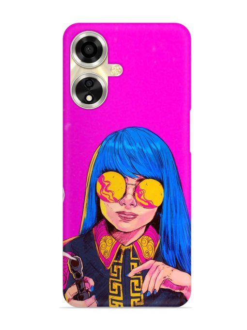 Aesthetic Anime Girl Snap Case for Oppo A59 (5G)