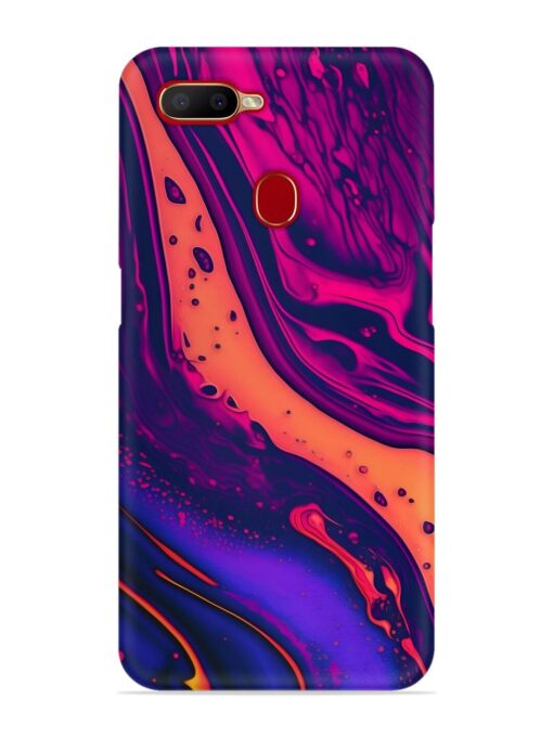 Fluid Blue Pink Art Snap Case for Oppo A7 Zapvi