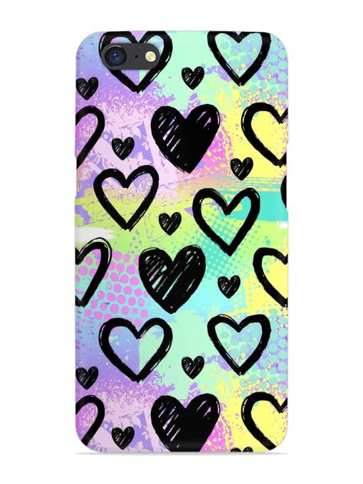 Bright Pattern Hearts Snap Case for Oppo A71